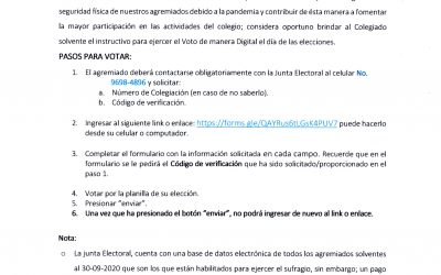 Instructivo para ejercer el Voto Digital para Elecciones 2020-2022