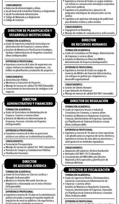 Oportunidades de empleo en el Instituto del Sector Energético en Tegucigalpa.
