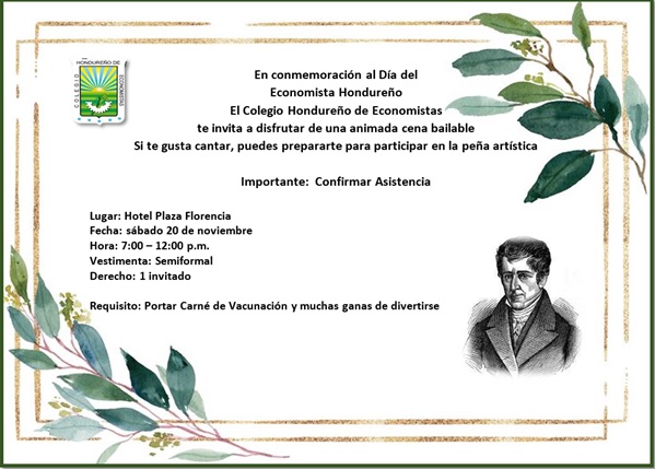 Invitación para la celebración del Día del Economista Hondureño